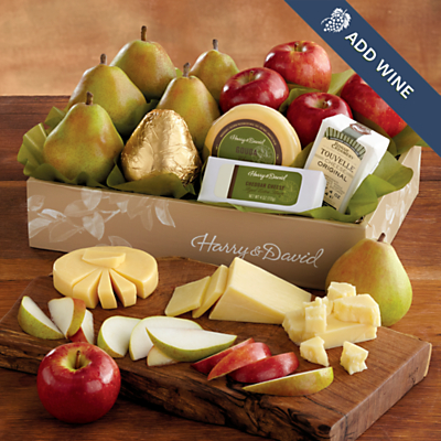 Deluxe Pears, Apples, And Cheese Gift 