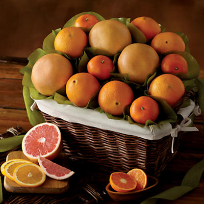 Featuring a trio of citrus favorites, the Sunny Citrus Gift Basket is the perfect fruit gift to enjoy at picnics and outdoor get-togethers or just to brighten someone's day. Brimming with red grapefru