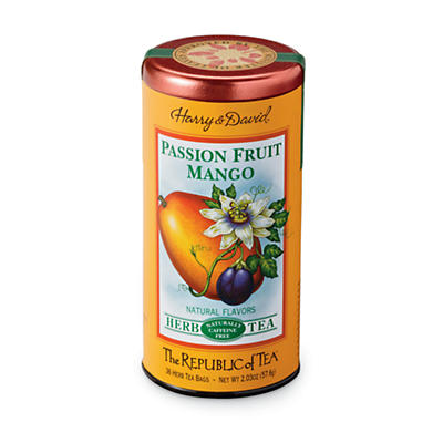 Experience the flavorful aroma and refined taste of this rooibos herbal tea overflowing with passionfruit, hibiscus, mango, vanilla, rose petals, sunflower petals, strawberry, and grapefruit.