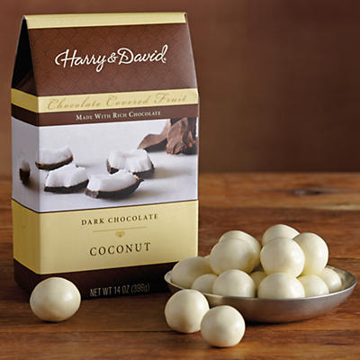 Delight in a sophisticated and exotic twist on premium chocolate candy. Dried coconut is diced and then drenched in rich, dark chocolate to create an exceptional treat. Crafted with care in our Southe