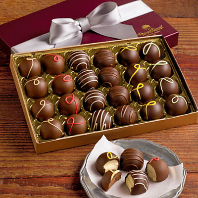 A gourmet dessert, this assortment of specialty truffles features six distinctive flavors, each one modeled after a classic drink or cocktail. Each truffle is carefully coated in our proprietary blend