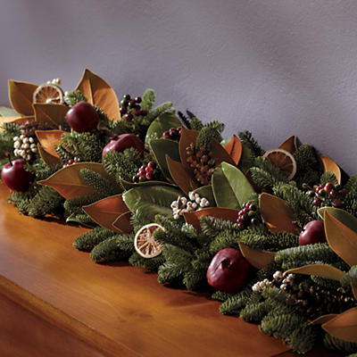 Carefully handcrafted at a family-owned and -operated farm in sunny Central California, this Holiday Magnolia Garland is constructed from hand-harvested herbs and flowers grown without harmful pestici