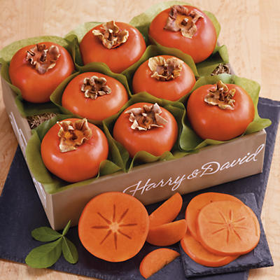 If you've been wondering where to buy persimmons, you've found it. These are Fuyu Persimmons, not to be confused with their mouth-puckering relative, the Hachiya. The Fuyu taste is reminiscent of pear