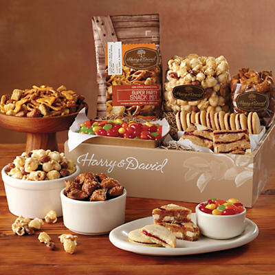 The Sweet and Salty Gift Box is a care package filled with a selection of premium gourmet treats. Carefully hand-packed with sweet and savory delights, this gift box features sweet raspberry galettes,