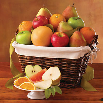The Organic Fruit Gift Basket offers a medley of fruit, expertly tended, cultivated with care, and picked at the peak of ripeness. Sourced from small growers who maintain the same rigorous standards a