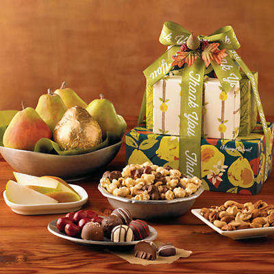 Send a sweet, elegant gift of gratitude with our Thank You Gift Tower. Featuring a variety of treats crafted in our Southern Oregon candy kitchen, including our perennially popular chocolate cherries,