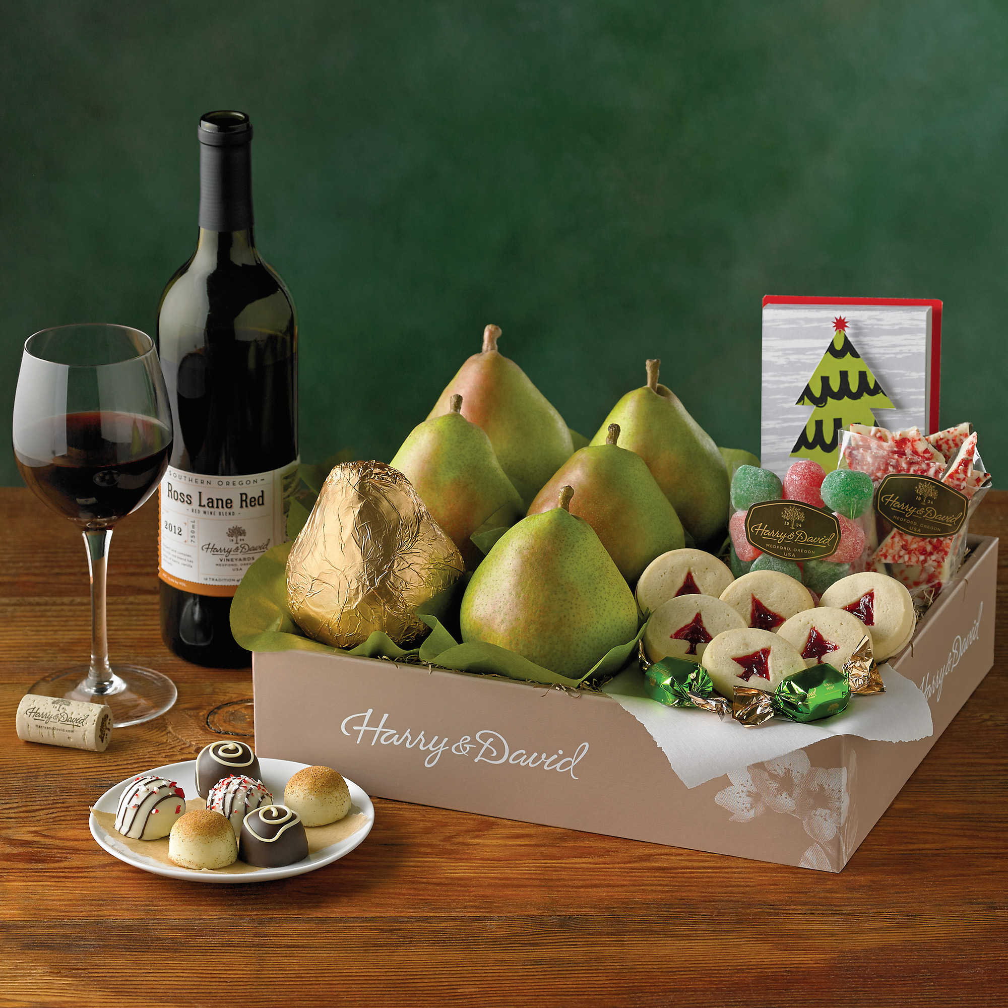 Deluxe Christmas Gift Box with Wine