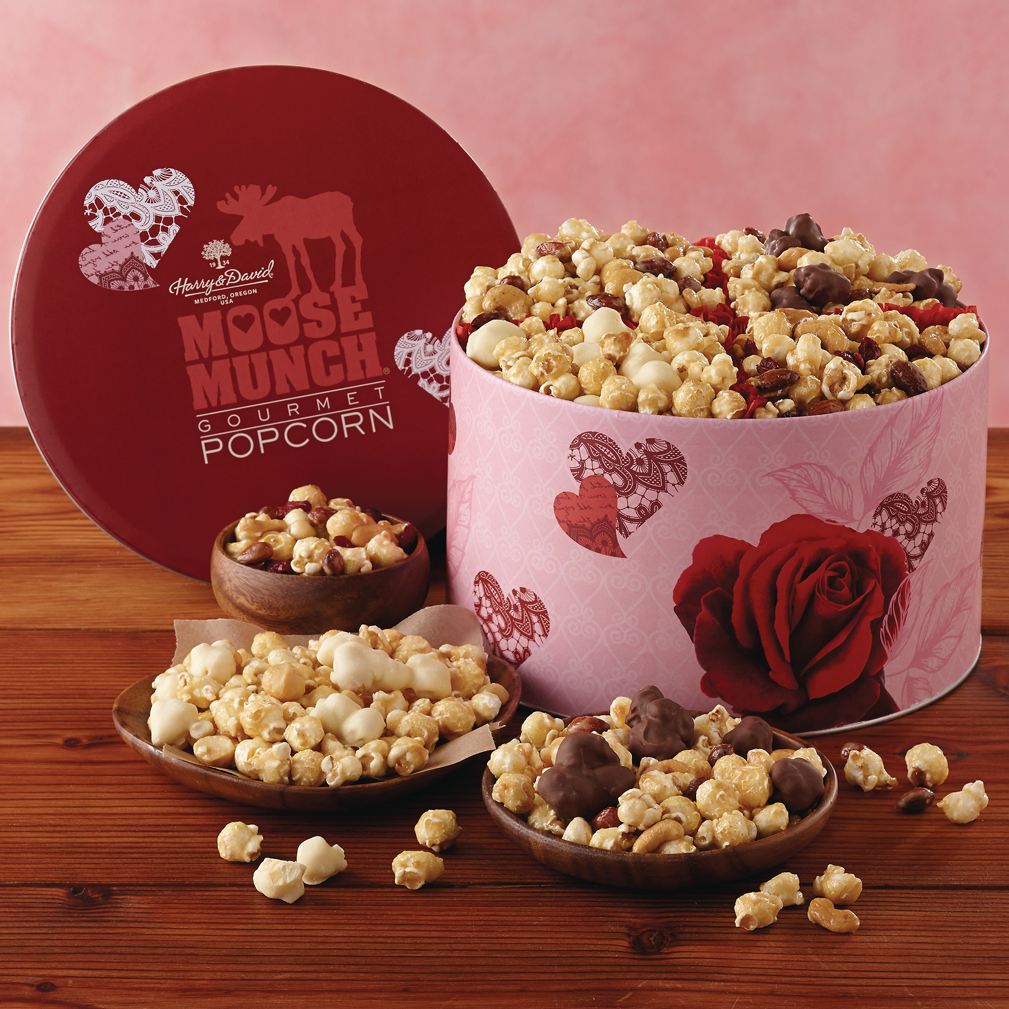 Valentine's Day Moose Munch® Gourmet Popcorn Tin Popcorn Gifts