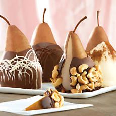 Chocolate Caramel Dipped Pears
