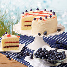 Red, White and Blueberry Cake