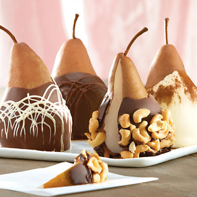 Chocolate Caramel Dipped Pears