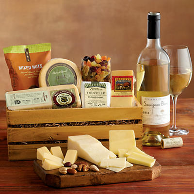 Gourmet Cheese Gift with Wine - 28283