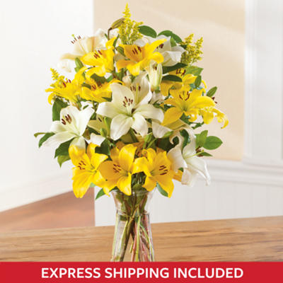 White and Yellow Lily Bouquet White and Yellow Lily Bouquet