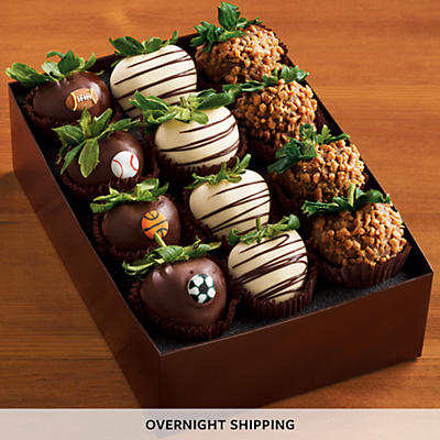NEW Game Day Hand Dipped Chocolate Covered Strawberries - One Dozen NEW Game Day Hand Dipped Chocolate Covered Strawberries - One Dozen