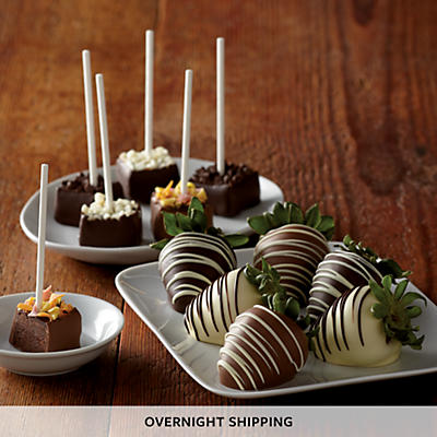 NEW Hand Dipped Chocolate Covered Strawberries and Brownie Bites - Half Dozen Each NEW Hand Dipped Chocolate Covered Strawberries and Brownie Bites - Half Dozen Each