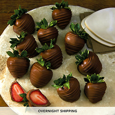NEW Hand Dipped Milk Chocolate Covered Strawberries - One Dozen NEW Hand Dipped Milk Chocolate Covered Strawberries - One Dozen