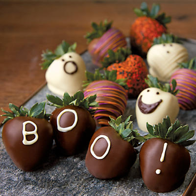 Halloween Hand-Dipped Chocolate-Covered Strawberries - One Dozen
