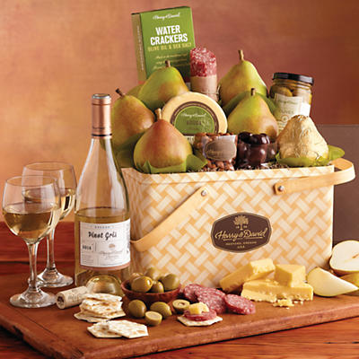 Picnic Basket Gift Tin with Wine | Specialty Food & Wine Gifts